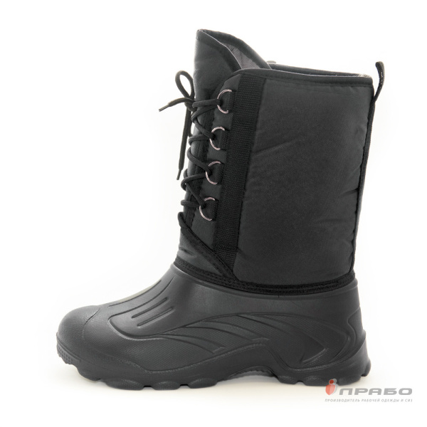 Сапоги мужские "Аляска" на галоше из ЭВА и шнуровке арт. Д-014 чёрные