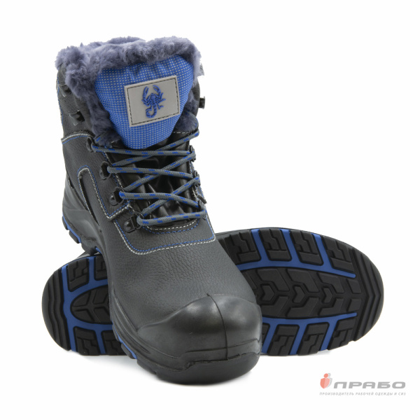 Ботинки "Скорпион-Трекбот-1801.1ПК", ПУ/нитрил, КП, чёрные (натуральный мех)