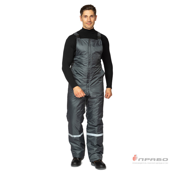 Костюм мужской утеплённый "Стимул-М" серый/красный (куртка и полукомбинезон)