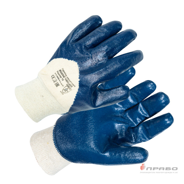 Перчатки с неполным нитриловым обливом и манжетой резинкой Scaffa NBR1515