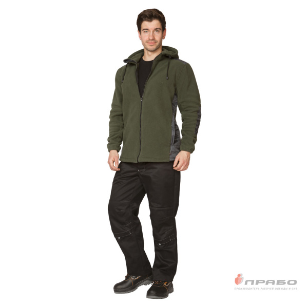 Куртка "Кеми" флисовая с капюшоном хаки