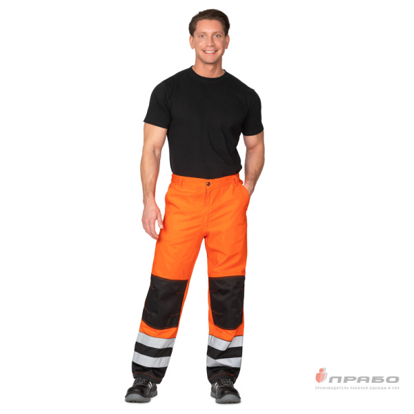 Брюки мужские "Спектр 2М-35" оранжевый/чёрный