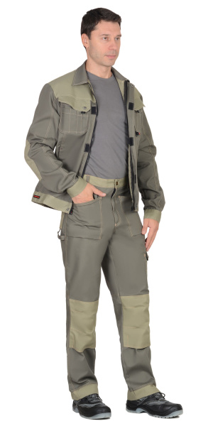 Куртка СИРИУС-ВЕСТ-ВОРК  т.оливковый со св.оливковым пл. 275 г/кв.м