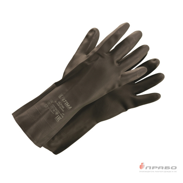 Перчатки химстойкие латексные Ultima Black Guard ULT160