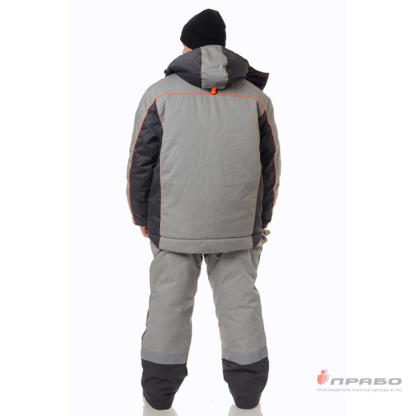 Костюм мужской утеплённый "Бренд" серый/серый (куртка и полукомбинезон)