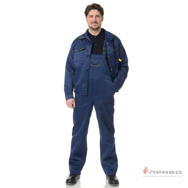 Костюм мужской "Докер" синий (куртка и полукомбинезон)
