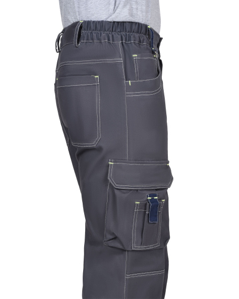 Брюки СИРИУС-ДЖЕТ т.серый с синим тк. стрейч с ВО