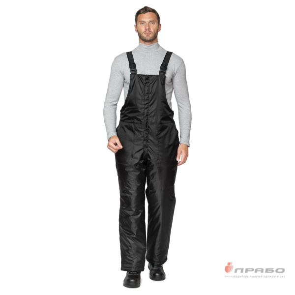 Полукомбинезон мужской утеплённый "Альфа" чёрный