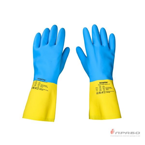 Перчатки химстойкие латекс/неопрен Scaffa Спектр