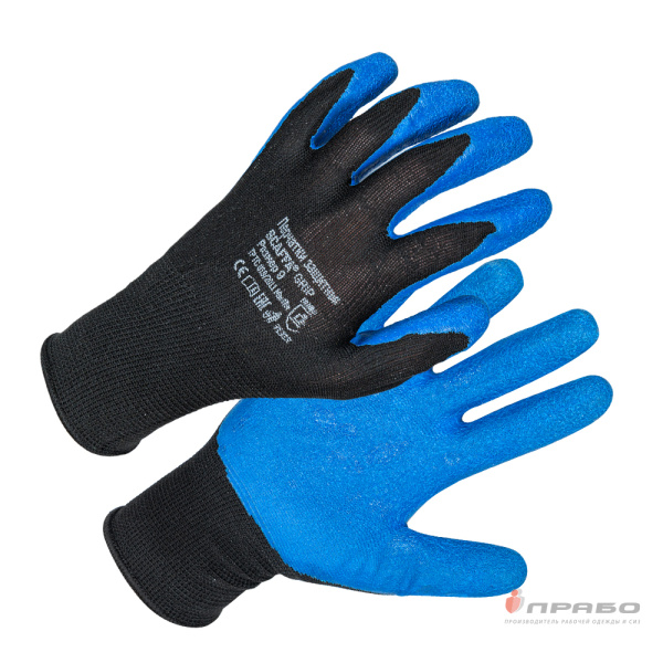 Перчатки нейлоновые с 1/2 текстурированным латексным покрытием Scaffa Grip L1350-BLK/B-10