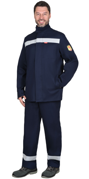 Костюм сварщика СИРИУС-ГЕРКУЛЕС летний: куртка, брюки темно-синий и СОП