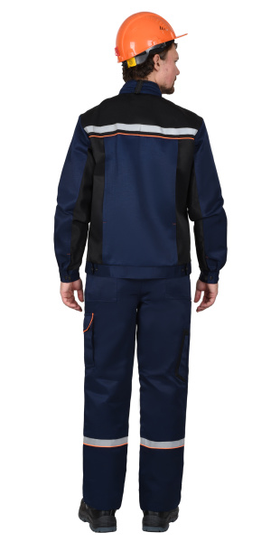 Костюм СИРИУС-ПРАКТИК куртка, брюки, темно-синий с черным и СОП