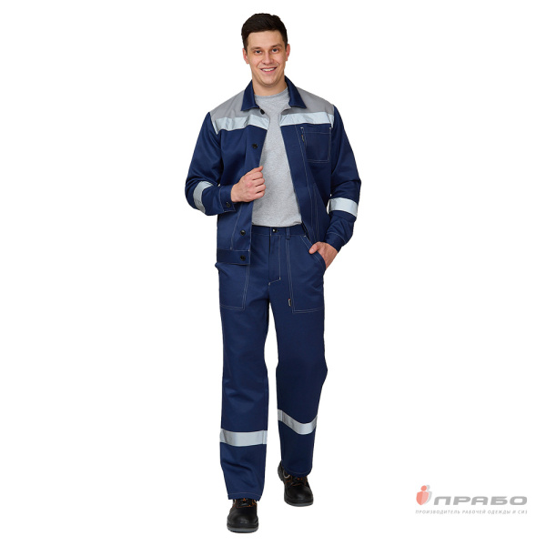 Костюм мужской "Пантеон СОП" синий/серый (куртка и брюки)