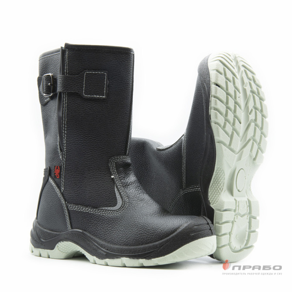 Сапоги кожаные "Скорпион-1204М" с подошвой ПУ/ТПУ и МП чёрные