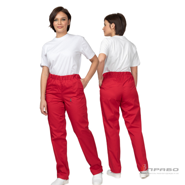 Брюки медицинские женские "Хирург" красные