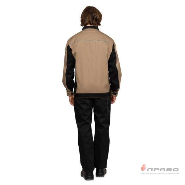 Куртка мужская "Бренд" бежево-чёрная