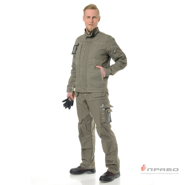 Костюм мужской "Викинг" хаки (куртка, брюки, ремень, футболка)