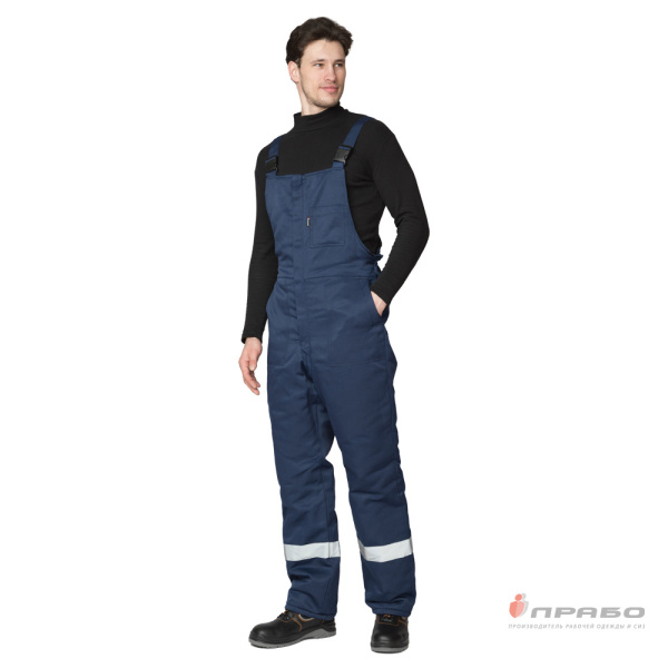 Костюм мужской утеплённый "Коммунальщик" тёмно-синий/оранжевый