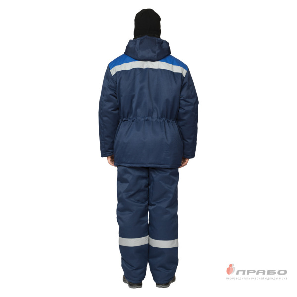 Куртка мужская утеплённая "Бригадир-М СОП" тёмно-синий/василёк