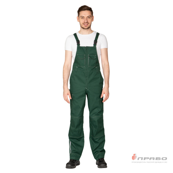 Полукомбинезон мужской летний "Эко-Труд" тёмно-зелёный