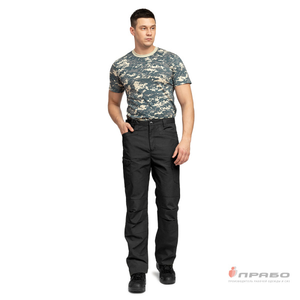 Брюки мужские "Камелот" из ткани рип-стоп чёрные