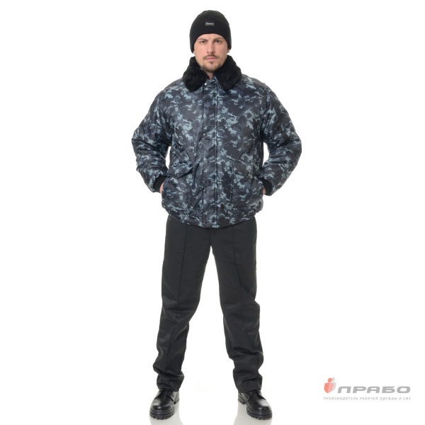 Куртка мужская утеплённая "Альфа" камуфляж город серый