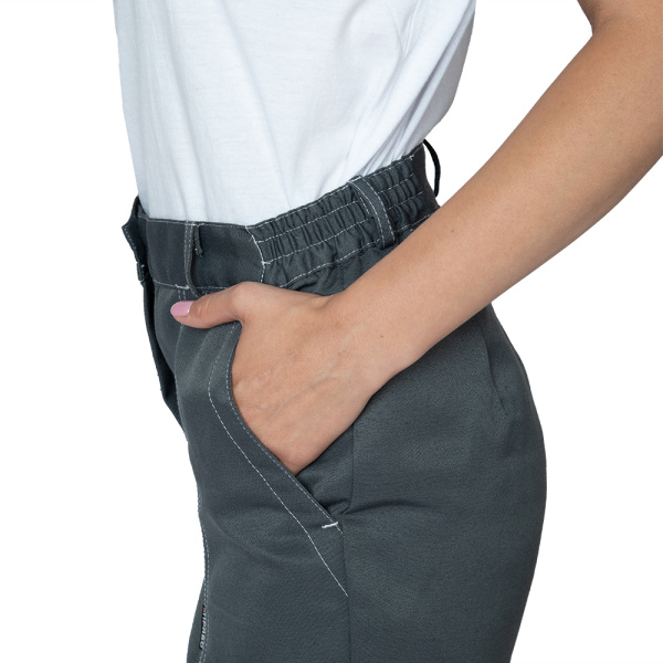 Костюм женский "Пантеон" серый/красный (куртка и брюки)