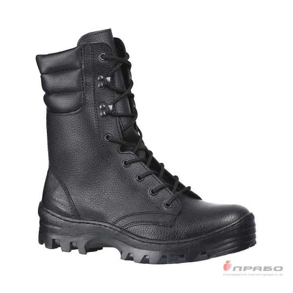 Ботинки хромовые "ОМОН Люкс" на подошве ТЭП с нескользящим протектором чёрные