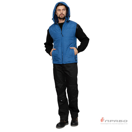 Жилет мужской утеплённый "Амур" васильковый