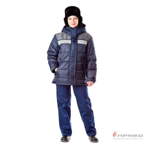 Куртка женская утеплённая "Эльбрус" тёмно-синий/серый