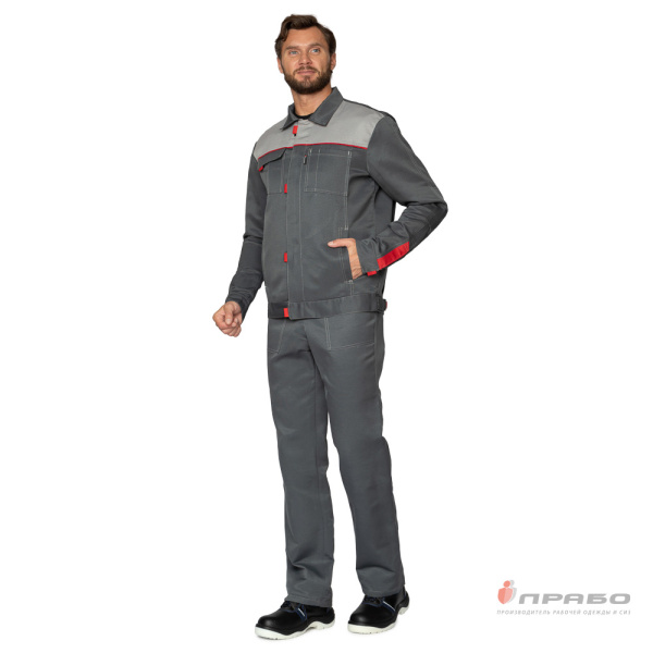 Костюм мужской "Фаворит" серый/серый (куртка и полукомбинезон)