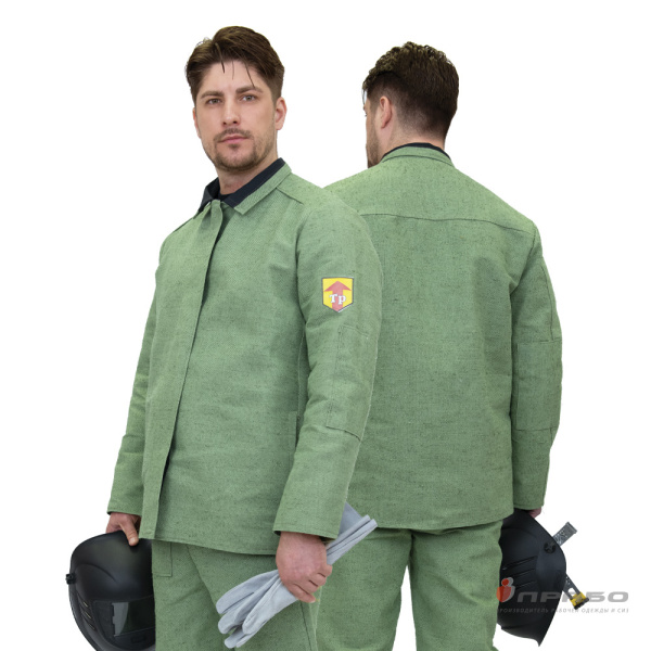 Костюм сварщика брезентовый хаки с усилительными элементами (куртка и брюки)
