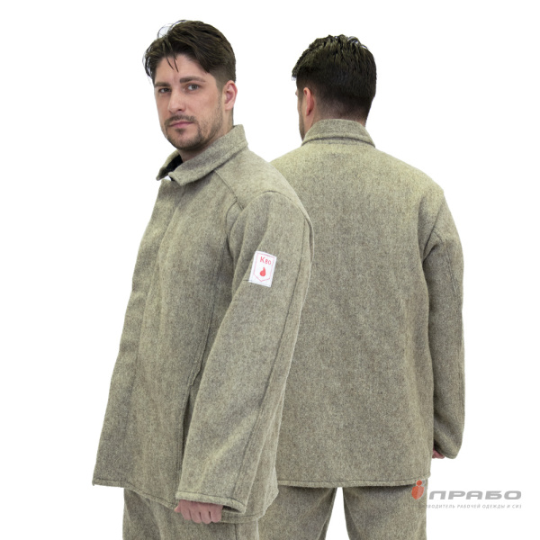 Костюм мужской кислотощелочестойкий (КЩС) суконный серый (куртка и брюки)