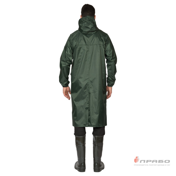 Плащ влагозащитный "Тайфун" нейлоновый с ПВХ-покрытием зелёный
