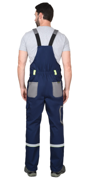 Костюм СИРИУС-СТАН куртка кор., п/к синий со ср.серым и лимонным