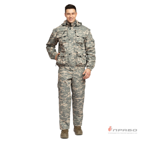 Костюм мужской "Раптор" рип-стоп КМФ цифра 212-05 (куртка и брюки)