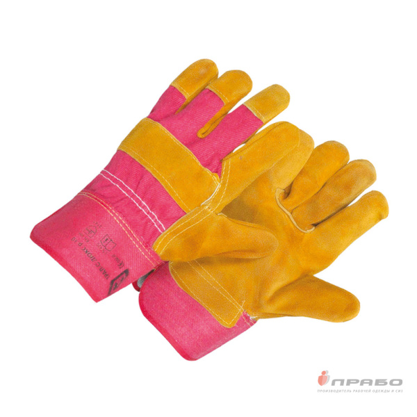 Перчатки комбинированные (плотная смесовая ткань со спилком)