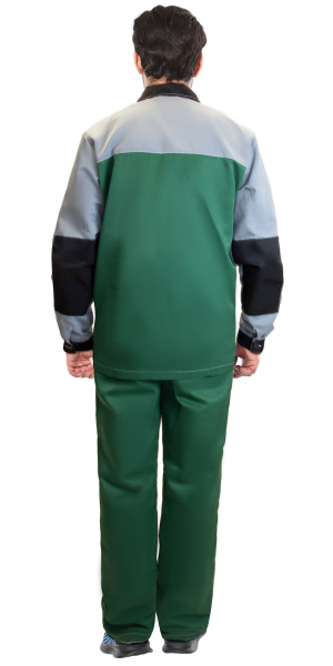 Костюм СИРИУС-АСПЕКТ куртка длин., брюки зеленый со светло-серым и черной отделкой