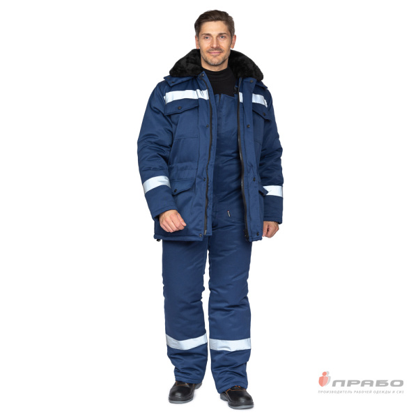 Костюм мужской утеплённый "Мастерок 2 Ультра СОП" синий с ветрозащитной маской