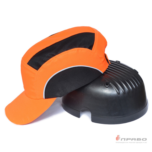 Каскетка защитная с вставкой из ABS-пластика и СОП оранжевая