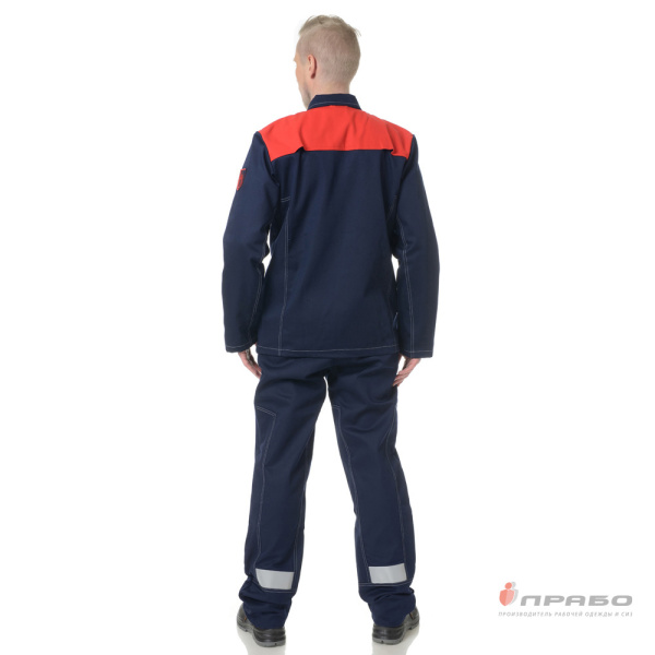 Костюм огнестойкий "Титан Комфорт" синий/красный 1 класса защиты (куртка и брюки)
