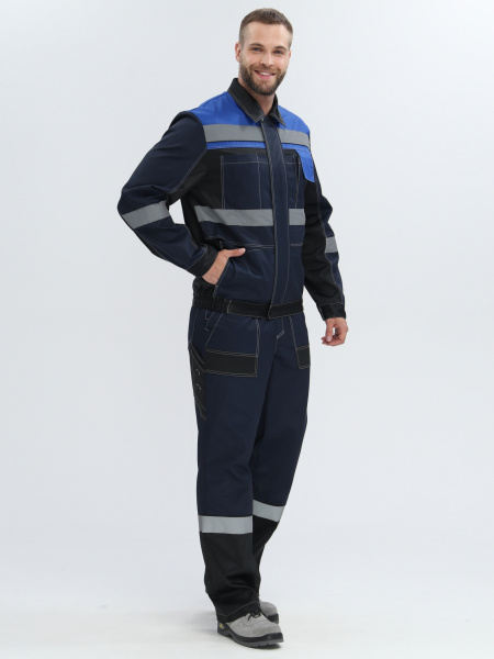 Костюм Виватный-2 (тк.Смесовая,220) п/к, т.синий/черный/васильковый