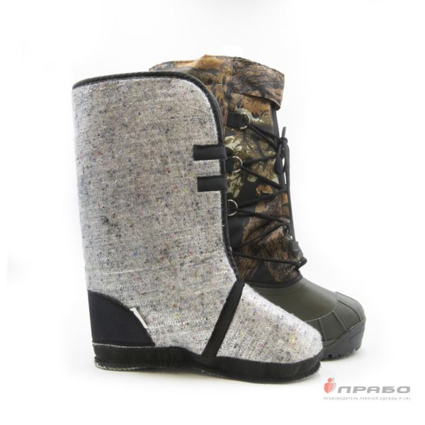 Бахилы рыбацкие шипованные на галоше из ПВХ арт. 133/01ШУ (44 см) оливковый/кмф