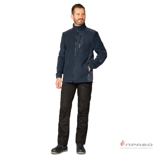 Куртка "Кеми" флисовая без капюшона тёмно-синяя