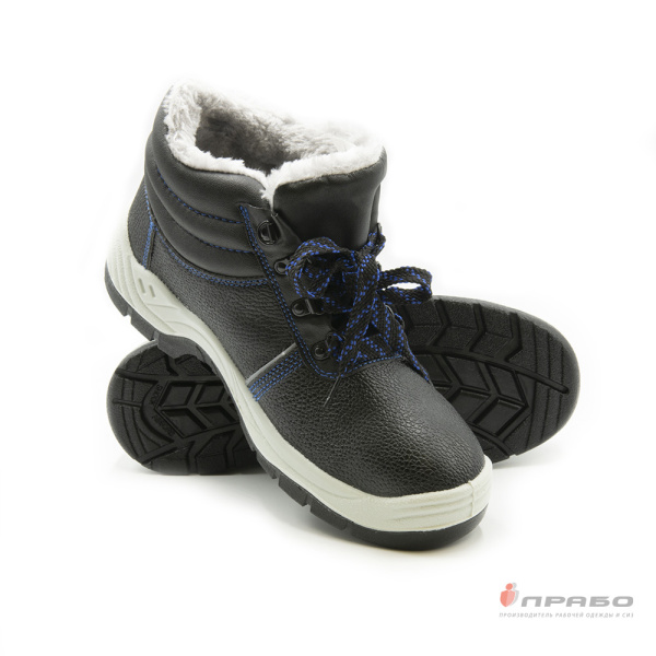 Ботинки рабочие утеплённые SJ8077-W с подошвой ПУ/ТПУ чёрные (искусственный мех)