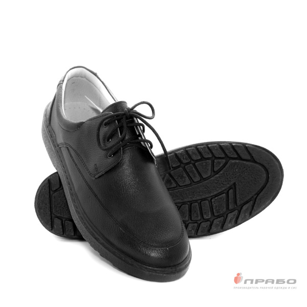 Полуботинки мужские с подошвой ПУ и шнурками чёрные