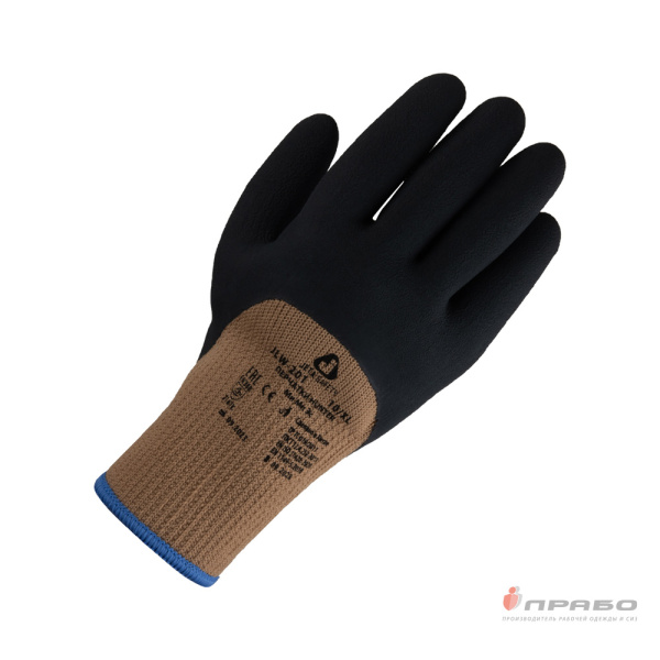 Перчатки полиэфирные  утеплённые с 3/4 губчатым латексным покрытием Jeta Safety JLW-201