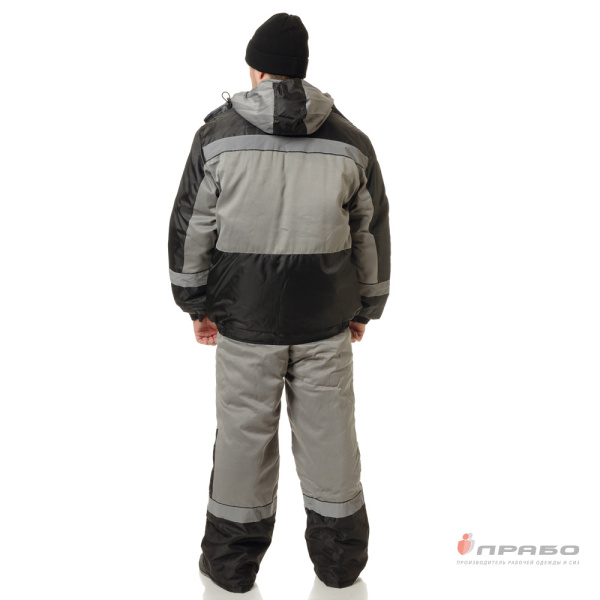 Костюм мужской утеплённый "Стайл" серый (куртка и полукомбинезон)