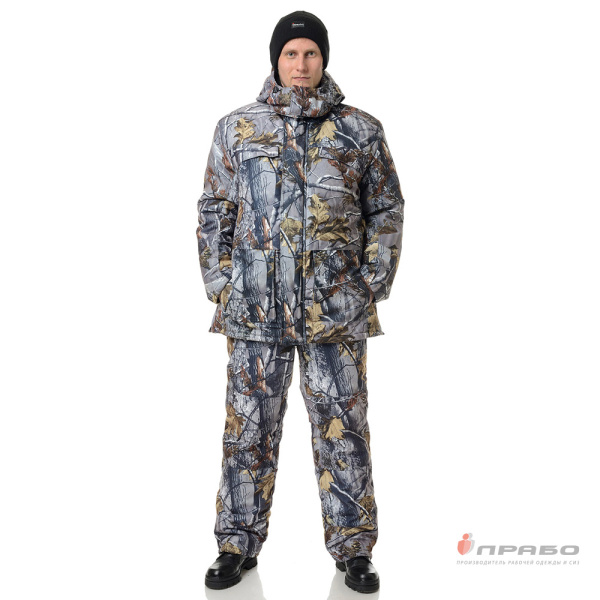 Костюм мужской утепленный "Универсал" КМФ осенний лес (куртка и полукомбинезон)