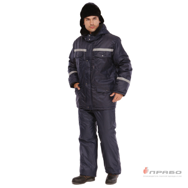 Костюм мужской утеплённый "Мастер" синий (куртка и брюки)